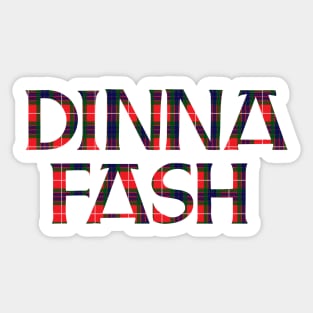 Dinna Fash Outlander Tartan Standard Sticker